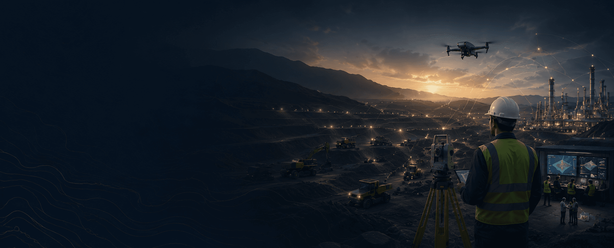 Cinematic mining and engineering landscape